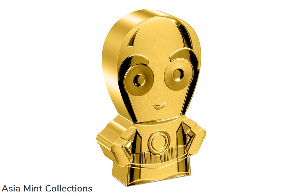 2022 Niue C-3PO C3PO Chibi 1 oz silver proof gilded Star War Day Mintage 2000 coins ingots bullion coin 2022 niue c 3po c3po chibi 1 oz silver proof gilded star war day mintage 2000