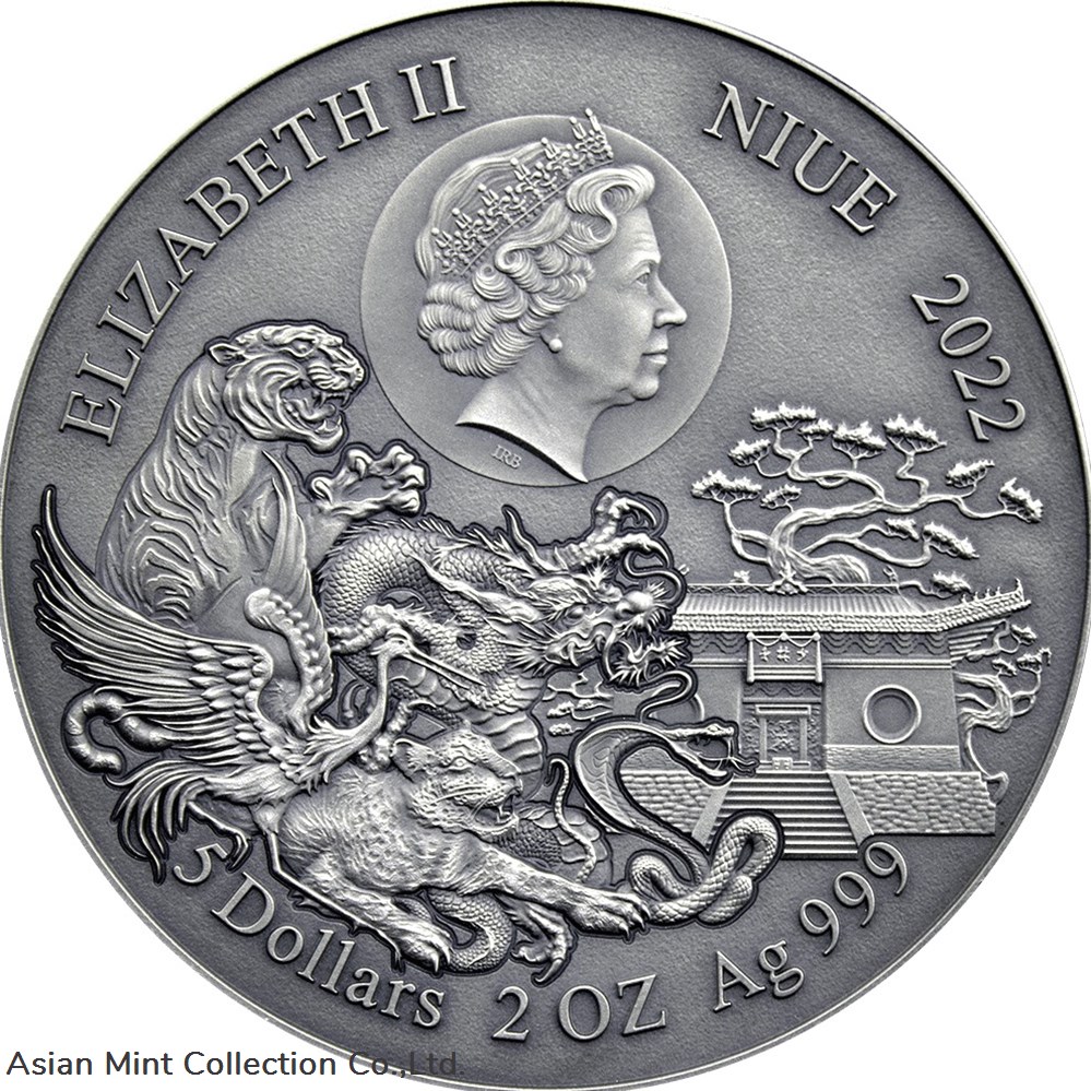 2022 - Martial Arts Styles - Shaolin Kung Fu Crane 2oz Silver Antiqued Coin 2 coins ingots bullion 2022 martial arts styles shaolin kung fu crane 2oz silver antiqued coin