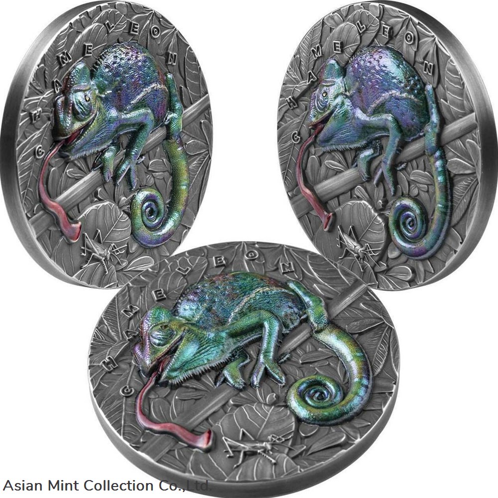 2021 Niue Amazing Animals Chameleon 3oz Silver Coin 3 coins ingots bullion 2021 niue amazing animals chameleon 3oz silver coin