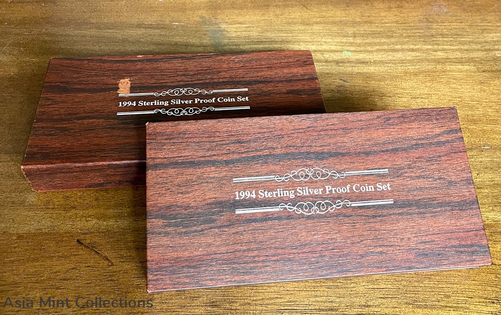 1994 Sterling Silver proof Singapore coin set coins world 1994 sterling silver proof singapore coin set