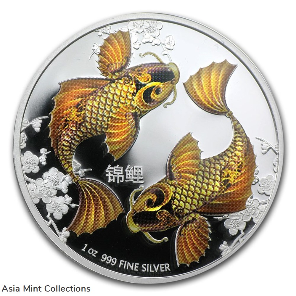 2012 Niue 1 oz Silver $2 Feng Shui Koi Fish - Coins - Ingots