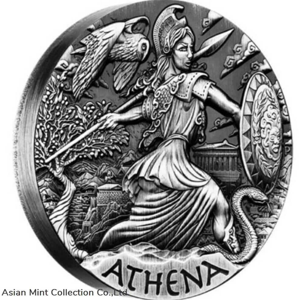 2015 - Perth Mint 2 Oz Silver High Relief Coin ATHENA - Goddesses of Olympus- coins ingots bullion 2015 perth mint 2 oz silver high relief coin athena goddesses of olympus