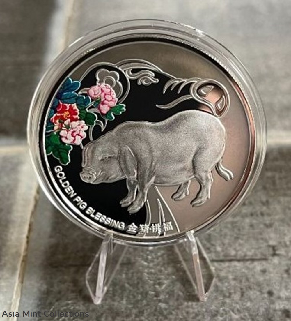 2019 NIUE Island-New Zealand Mint Minted Golden Pig Blessing $2 Colorized Silver Proof 3-Coin Set 4 coins ingots bullion 2019 niue island new zealand mint minted golden pig blessing 2 colorized silver proof 3 coin set