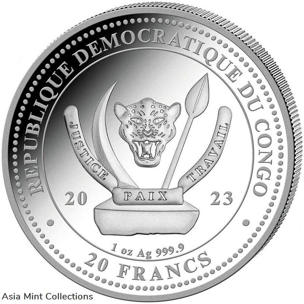 2023 - Rays Congo Worlds' Wildlife (5th) 1 oz 999 Silver ST 2 coins ingots bullion coin 2023 rays congo worlds wildlife 5th 1 oz 999 silver st