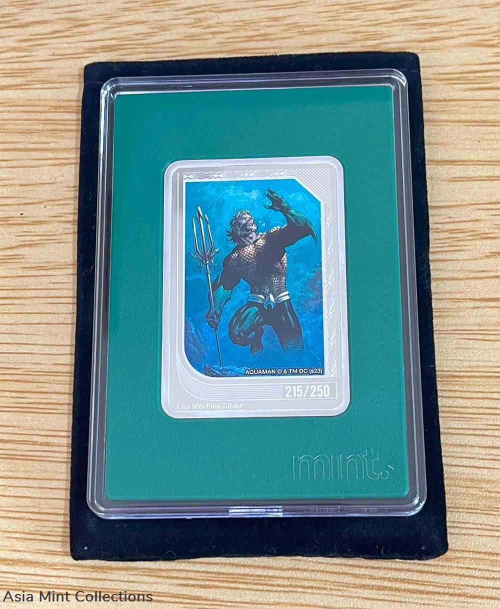 2023 Niue DC Mint Trading Coins Aquaman - Limited Mintage 215/250 ingots bullion silver 2023 niue dc mint trading coins aquaman limited mintage 215 250