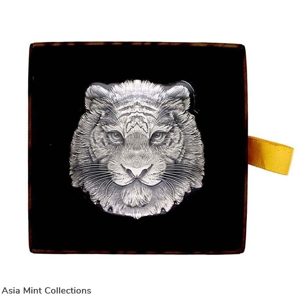 2022 - 1 Oz Silver Coin Chad 5000 Francs CFA Tiger Shaped High Relief Coin 5 coins ingots bullion ingot 2022 1 oz silver coin chad 5000 francs cfa tiger shaped high relief coin