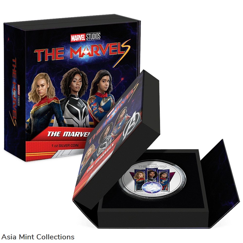 coins ingots bullion 2023 niue marvel studios the marvels 1oz silver colorized proof coin