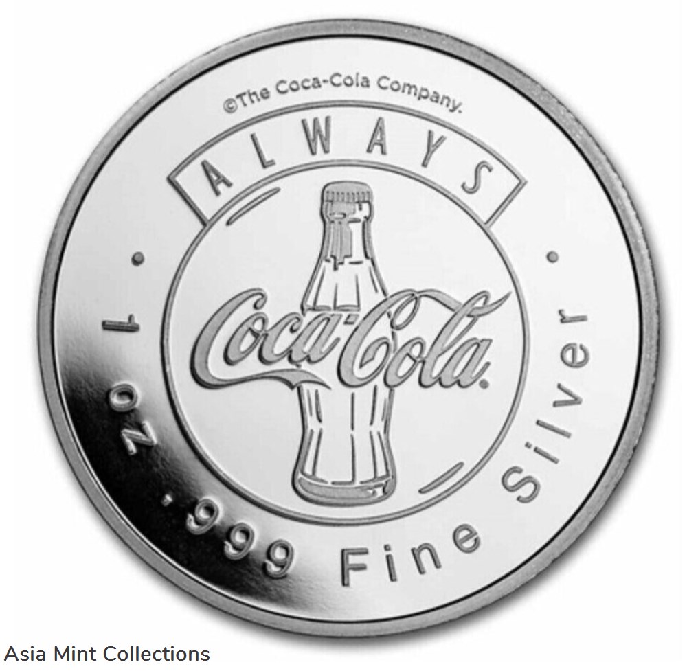 coins ingots bullion coin coca cola 1 oz silver polar bear round in tep blue velvet gift bag