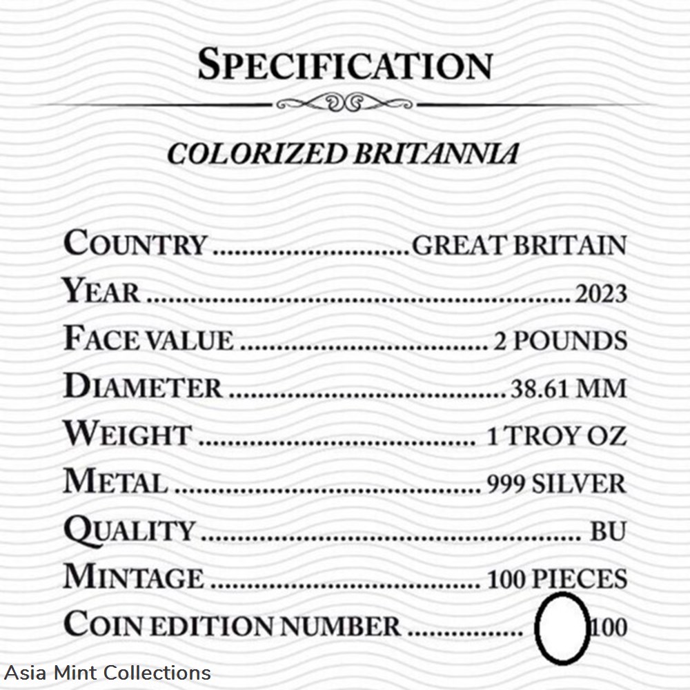 2023 - Britannia Lion in Crown 1oz 999 Silver COLOR EDITION 4 coins ingots bullion coin 2023 britannia lion in crown 1oz 999 silver color edition