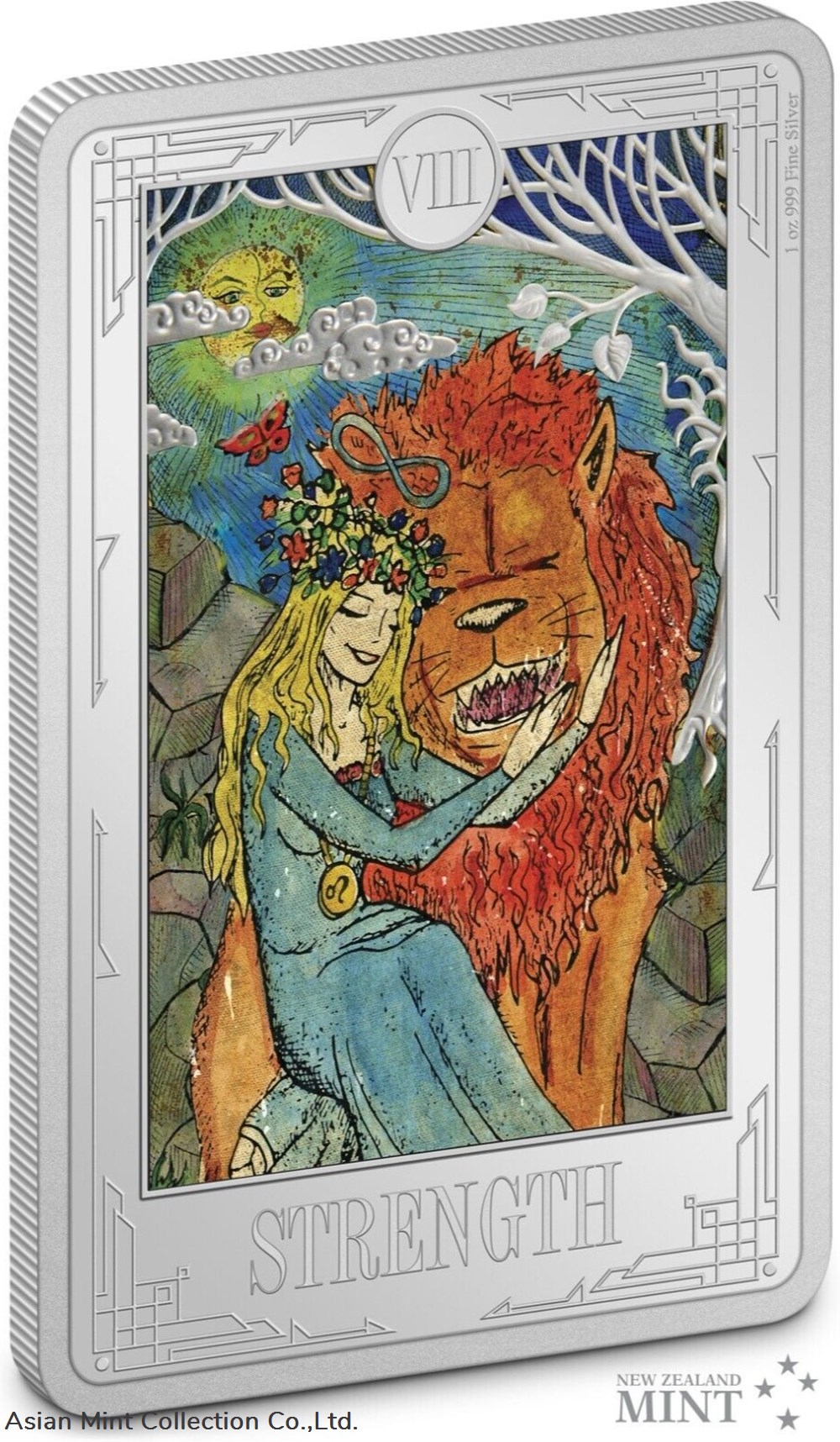 2022- Tarot Card: Strength 1 oz .999 Silver Proof Coin 3 coins ingots bullion 2022 tarot card strength 1 oz 999 silver proof coin