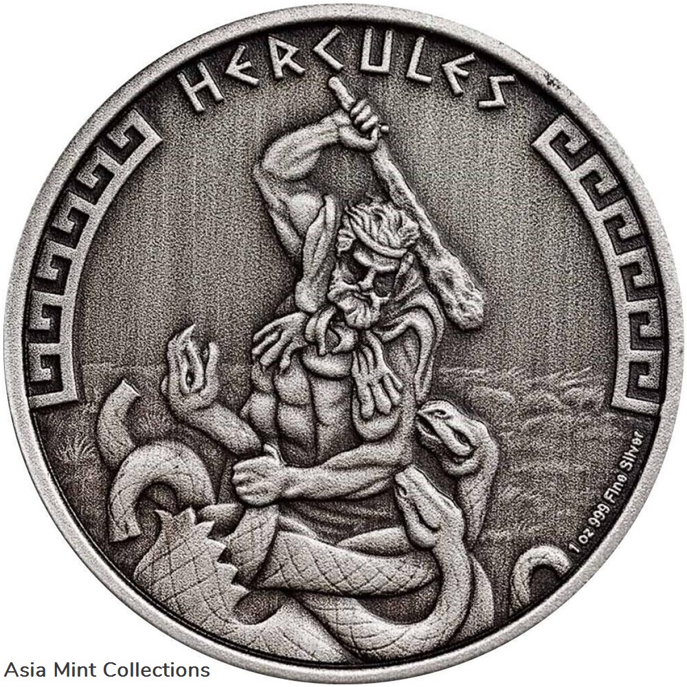 2023 - Hercules Silbermünze 1 Oz 999 Niue 2 $ Antik Finish mit OVP coins ingots bullion silver coin 2023 hercules silbermunze 1 oz 999 niue 2 antik finish mit ovp