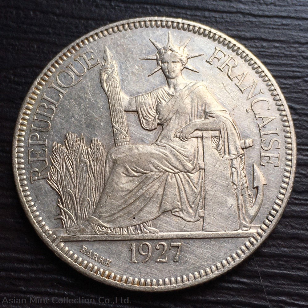 1927A French Indochina 1 Piastre (Silver.900) coins colonial colonies 1927a french indochina 1 piastre silver 900