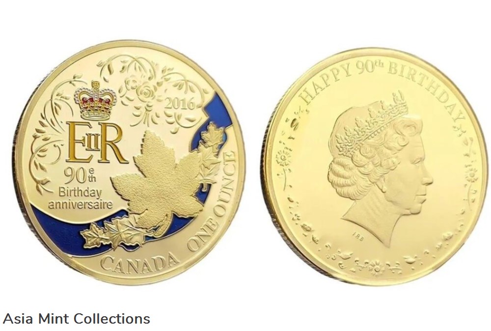 2016 - Commemorative Gold Coin Queen Elizabeth II 90th Birthday Anniversary One Ounce Coin coins ingots bullion 2016 commemorative gold coin queen elizabeth ii 90th birthday anniversary one ounce coin