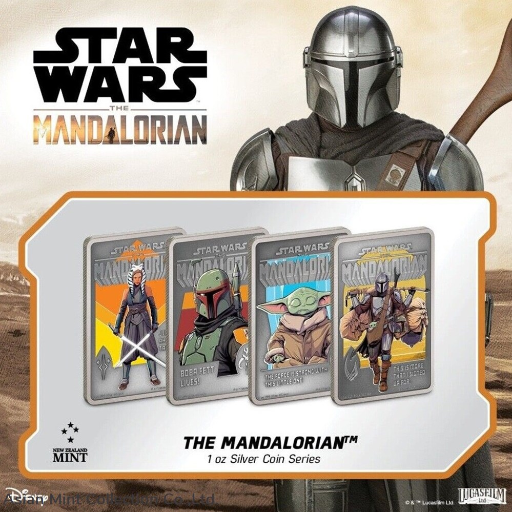 2022 Niue The Mandalorian 1oz Silver Antique Poster Coin 5 coins ingots bullion ingot 2022 niue the mandalorian 1oz silver antique poster coin