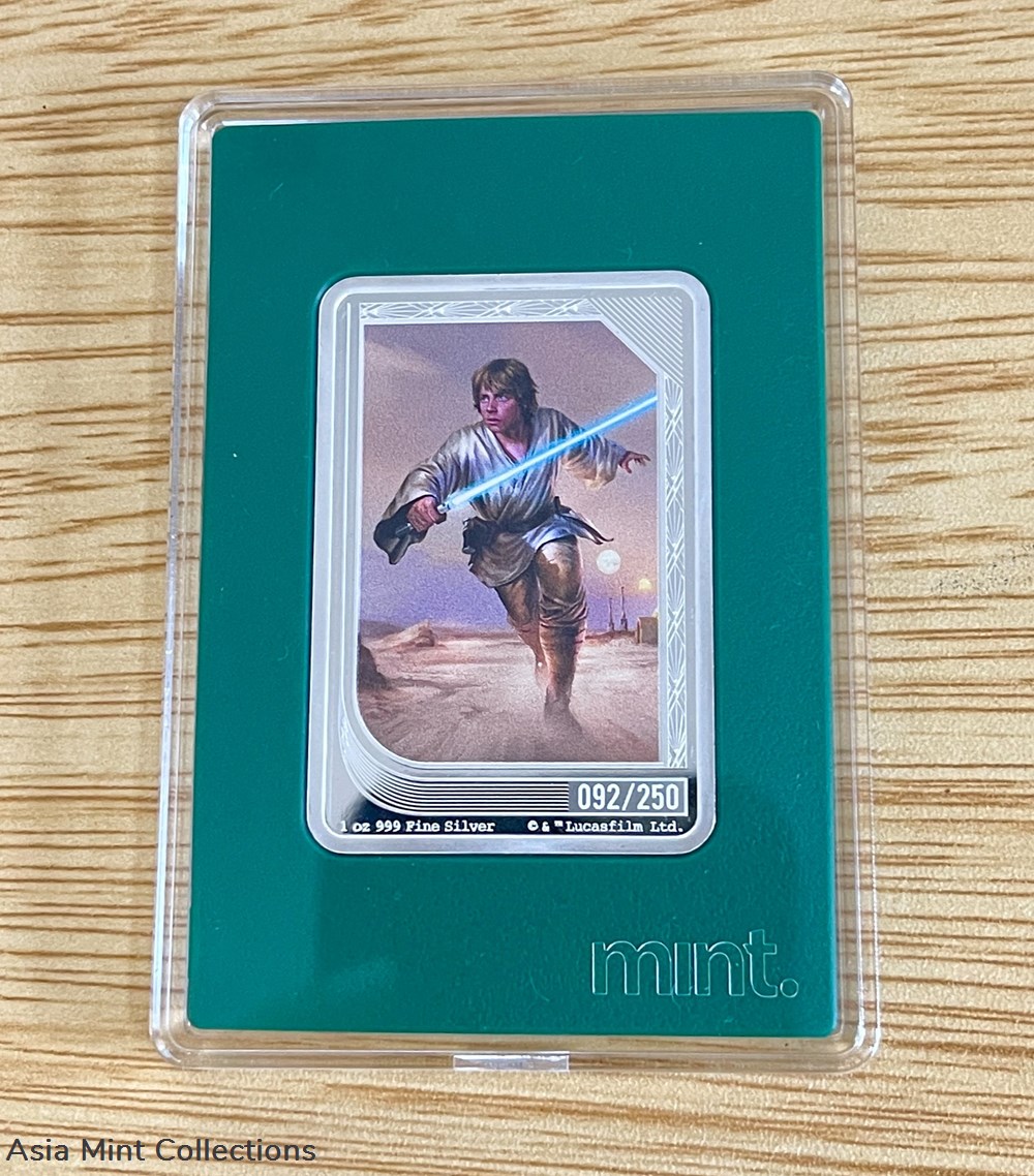 2023 Niue Star Wars Mint Trading Coins Limited mintage Luke Skywalker 92/250 ingots bullion silver 2023 niue star wars mint trading coins limited mintage luke skywalker 92 250