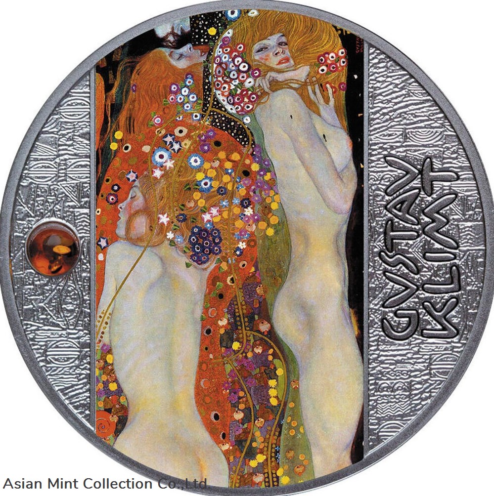coins ingots bullion coin 2022 sexy nudes women gustav klimt water serpents 999 silver proof cameroon ogp