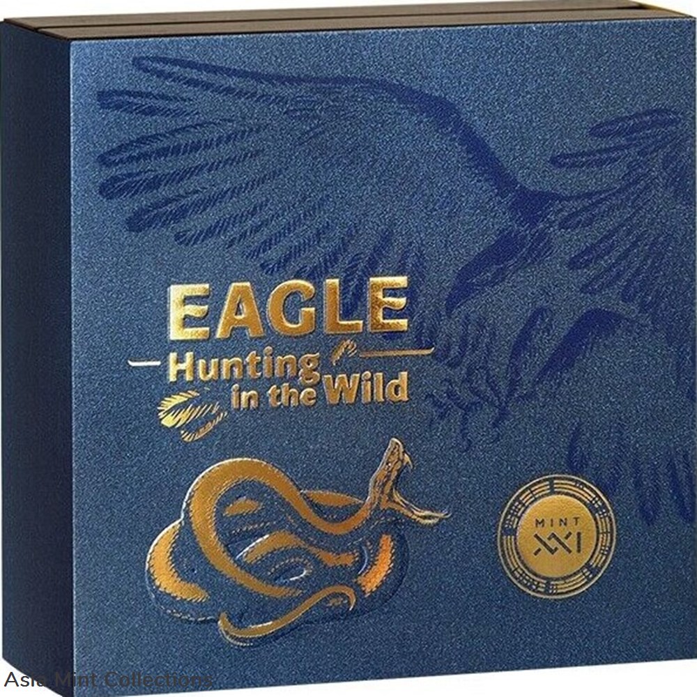 2023 - Eagle Hunting in the Wild 50 g Antique finish Silver Coin 10 Cedis Ghana 4 coins ingots bullion 2023 eagle hunting in the wild 50 g antique finish silver coin 10 cedis ghana