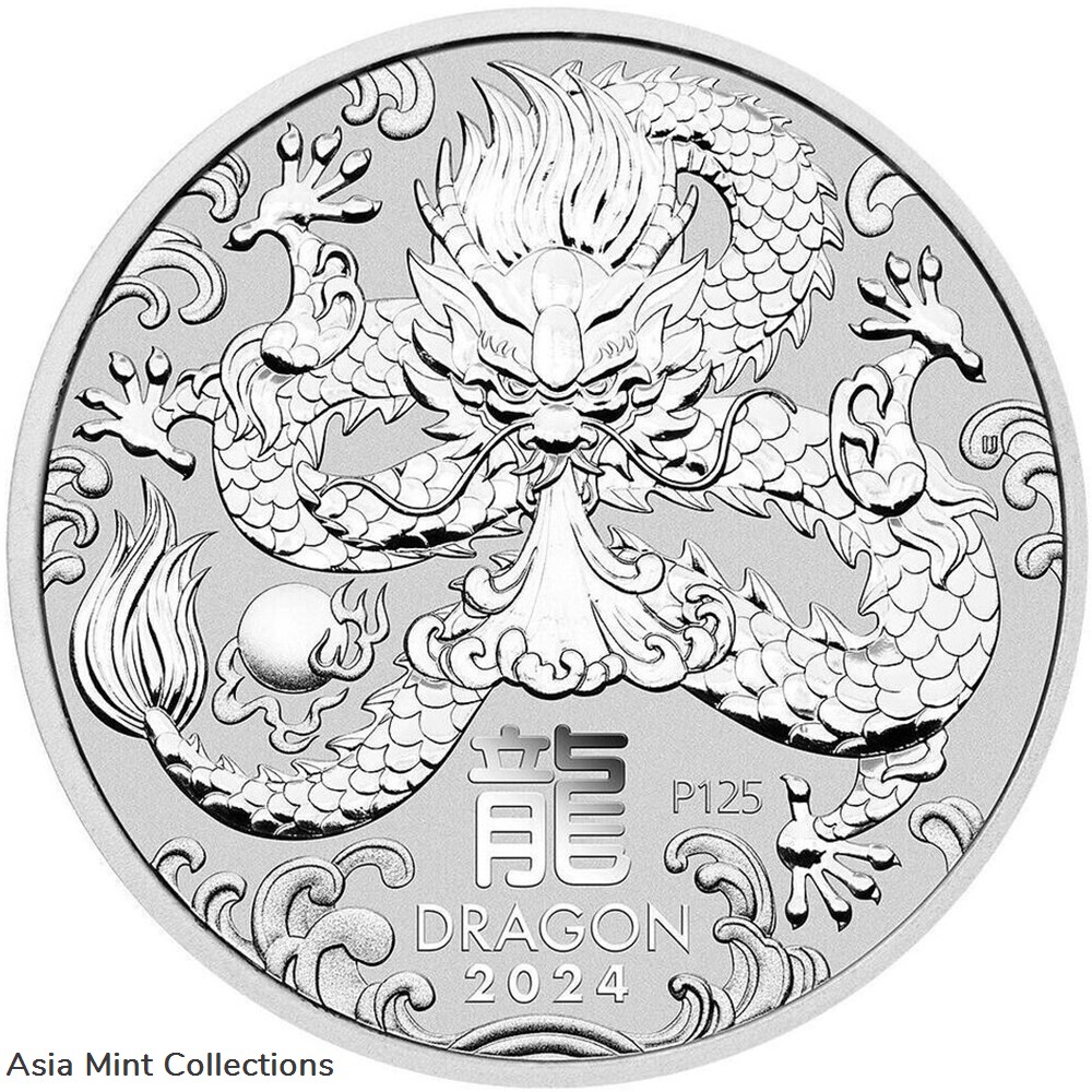 2024 Lunar Year of the Dragon 1oz Silver 9999 Australia 1