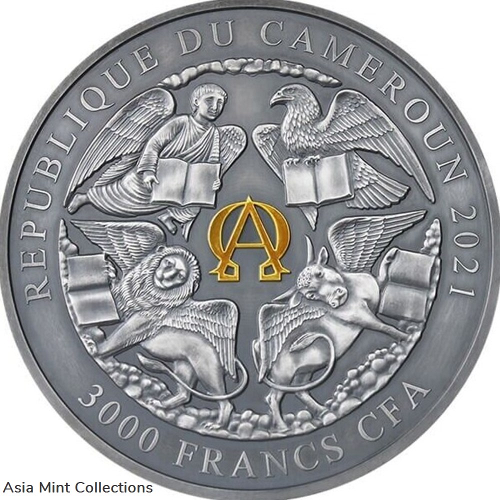 2021 - The Lady and the Dragon Apocalypse 3 oz Antique finish Silver Coin Cameroon 2 coins ingots bullion 2021 the lady and the dragon apocalypse 3 oz antique finish silver coin cameroon