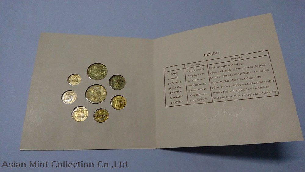 1989 - Circulation coin panel The Royal Thai Mint (In English Panel) 4 coins 1989 circulation coin panel the royal thai mint in english panel