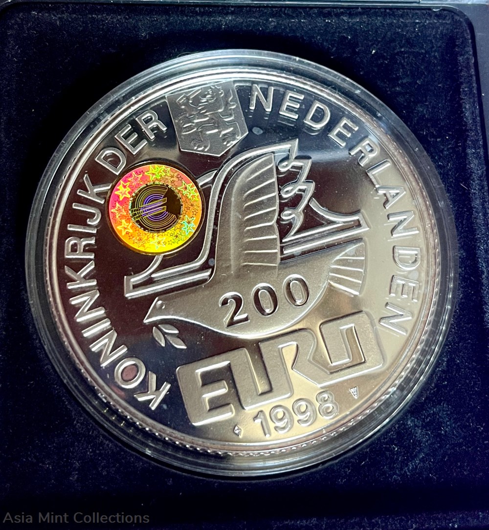 coins ingots bullion 1998 dutch 200euro bi metal london coin 2gram gold 155gram silver