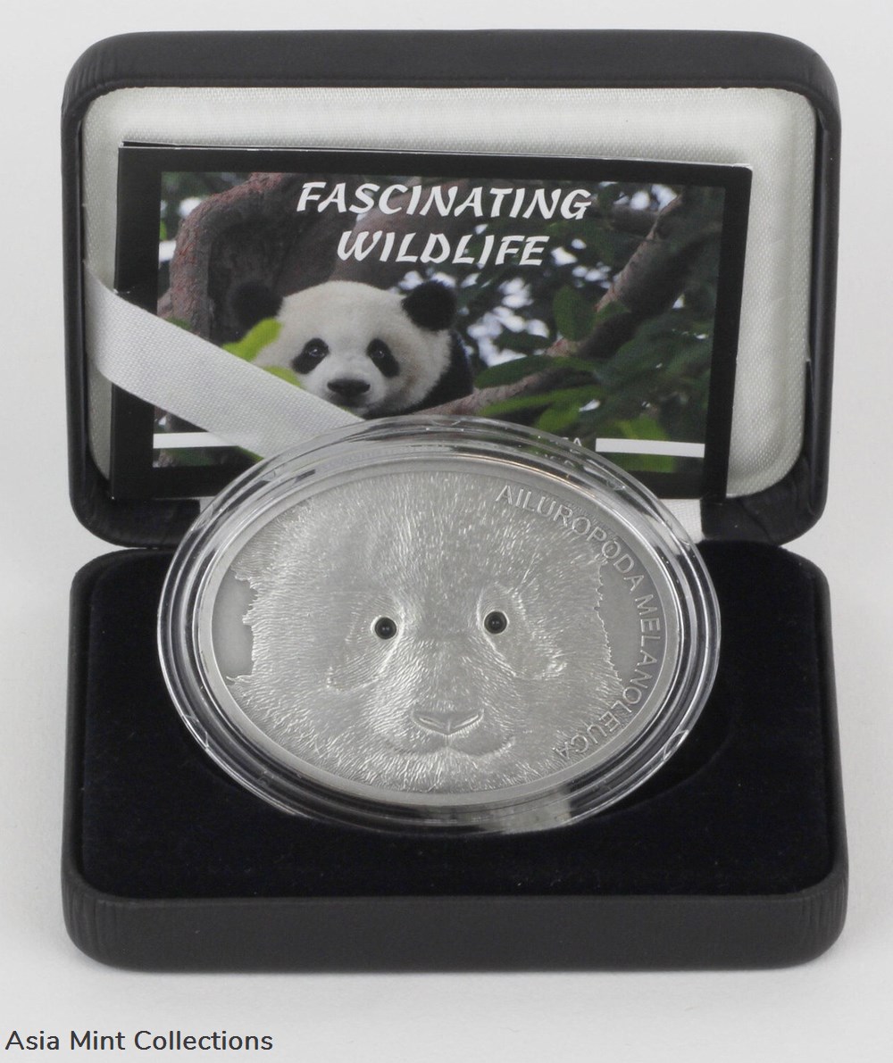 coins world fiji 2013 fascinating wildlife 2 giant panda bear 10 pure silver oval antique proof