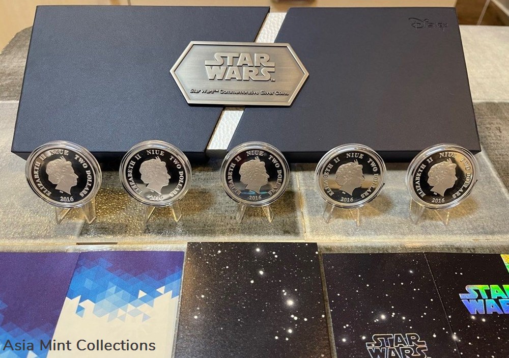 2016 NIUE Star Wars Commemorative 1oz x 5-Coin Set 5 coins ingots bullion silver 2016 niue star wars commemorative 1oz x 5 coin set