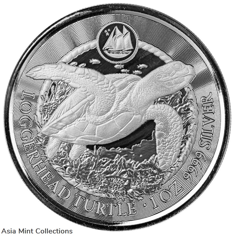 2023 - Cayman Islands $1 Loggerhead Turtle 1 Oz Silver 999 Proof Like coins ingots bullion coin 2023 cayman islands 1 loggerhead turtle 1 oz silver 999 proof like