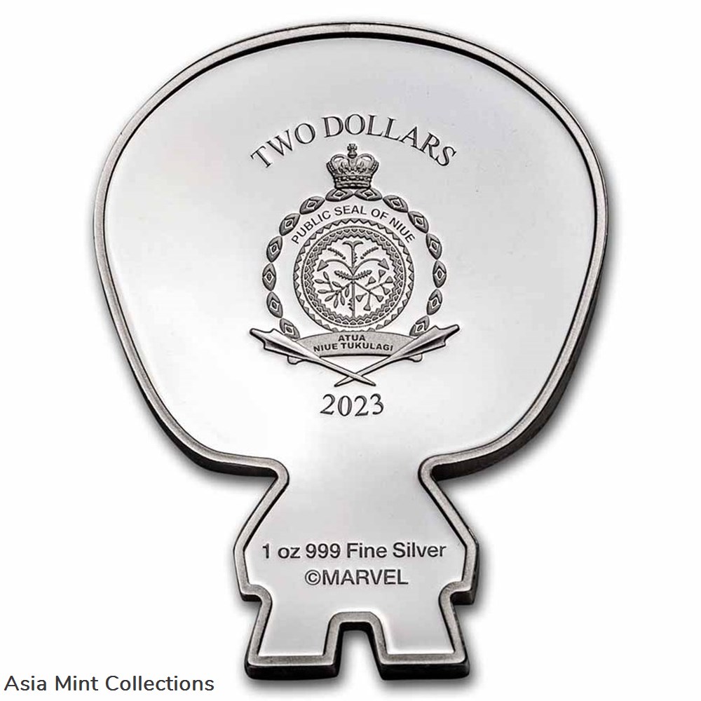 2023 - IRON MAN Chibi Marvel 1oz Silver Coin $2 Niue 2 coins ingots bullion 2023 iron man chibi marvel 1oz silver coin 2 niue