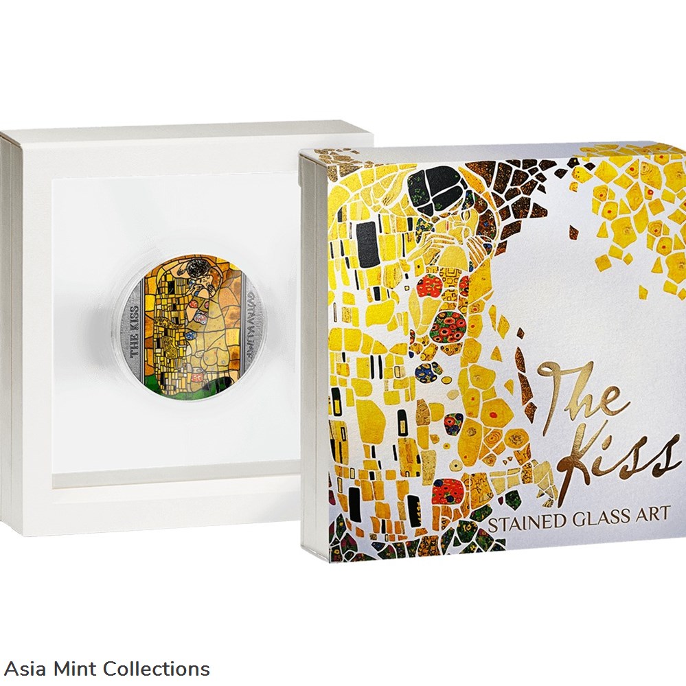 2023 Ghana Stained Glass Art The Kiss 2oz Silver Antiqued Coin 3 coins ingots bullion 2023 ghana stained glass art the kiss 2oz silver antiqued coin