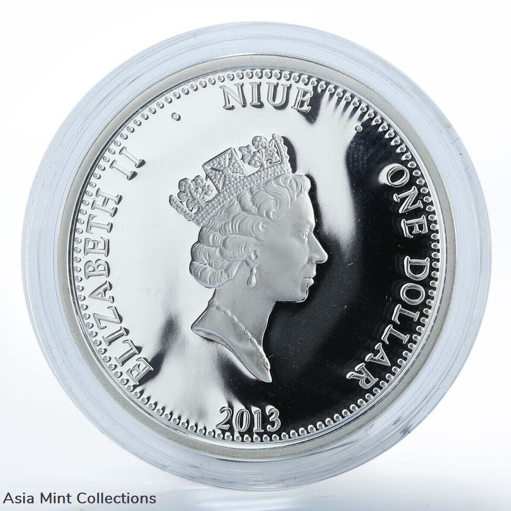 2013 - Year of the Snake - Coral Lunar 1/2 oz Proof Silver Coin 1$ Niue 3 coins ingots bullion 2013 year of the snake coral lunar 1 2 oz proof silver coin 1 niue