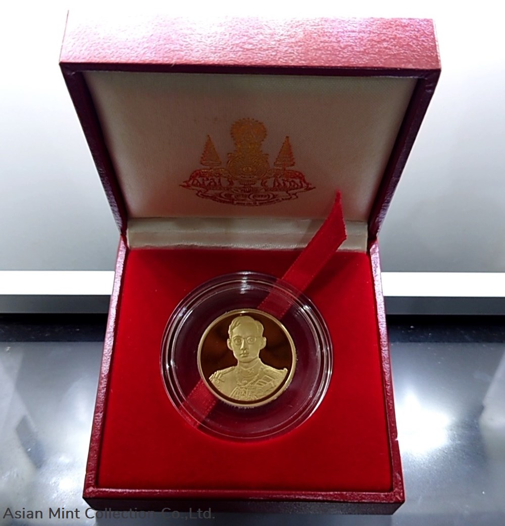 1996 - Polished Gold coin 1 Baht 50th Anniversary Commemorating the Golden Jubilee 3 coins ingots bullion 1996 polished gold coin 1 baht 50th anniversary commemorating the golden jubilee