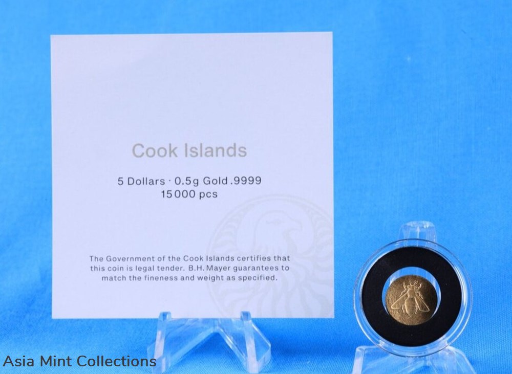 2023 - Cook Islands Honey Bee 0.5 Grams Gold CIT $5 *Silk Finish* 4 coins ingots bullion coin 2023 cook islands honey bee 0 5 grams gold cit 5 silk finish