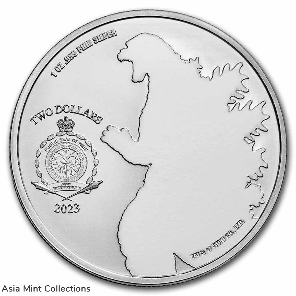 2023 - Mothra Godzilla 1 Oz 999 Niue $2 Silver Coin ST/BU 2 coins ingots bullion 2023 mothra godzilla 1 oz 999 niue 2 silver coin st bu