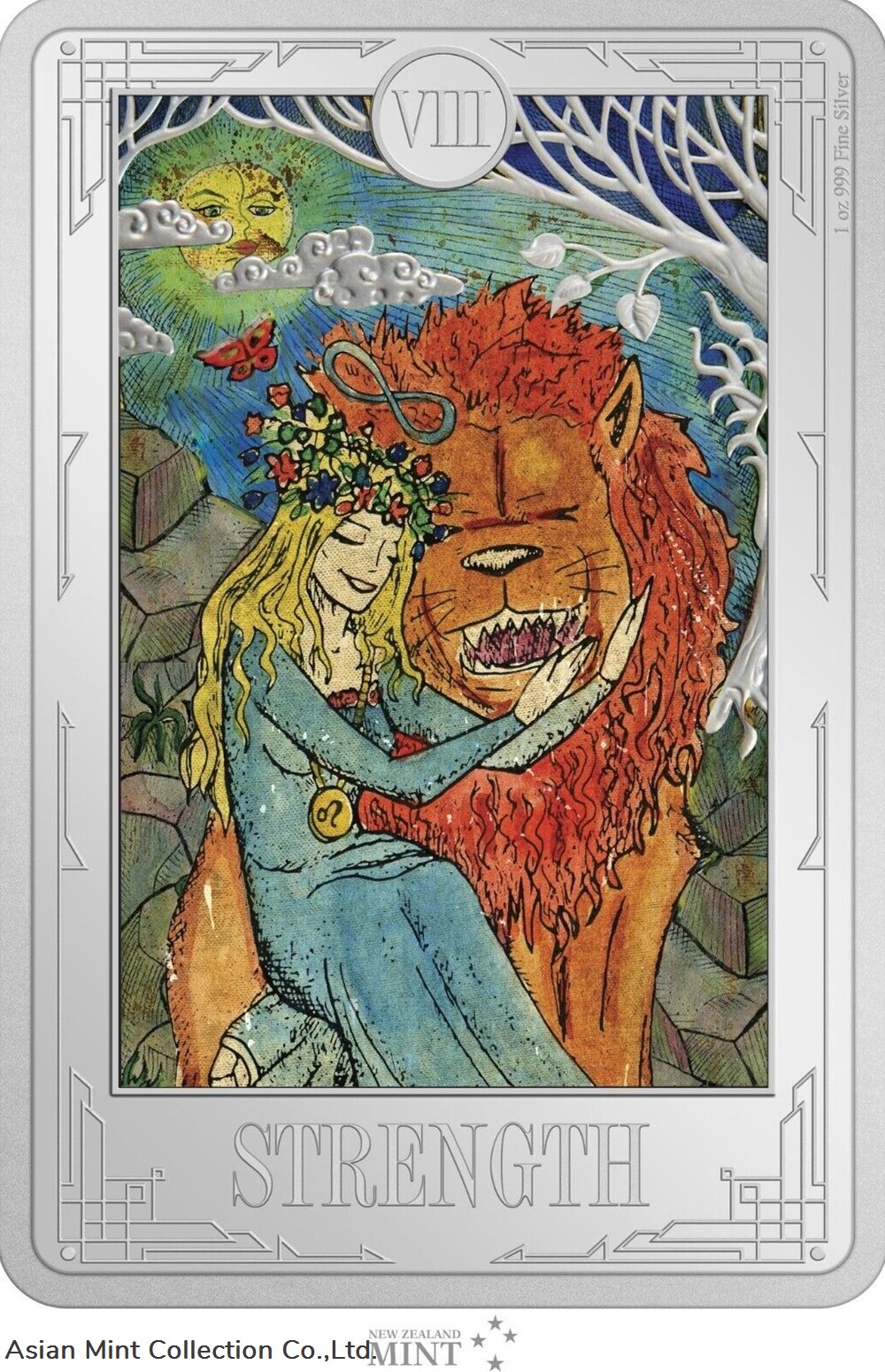 2022- Tarot Card: Strength 1 oz .999 Silver Proof Coin coins ingots bullion 2022 tarot card strength 1 oz 999 silver proof coin
