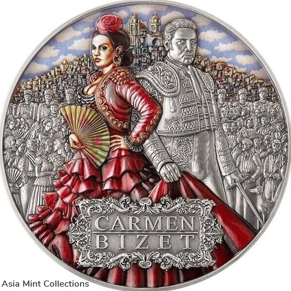 2022 - Carmen Titans of the Music 2 oz Antique finish Silver Coin 5$ Niue coins ingots bullion 2022 carmen titans of the music 2 oz antique finish silver coin 5 niue