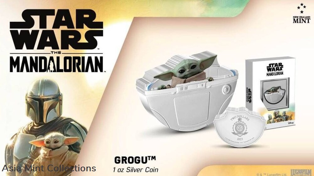 coins ingots bullion 2023 niue star wars the mandalorian grogu pod 1oz silver colorized proof coin
