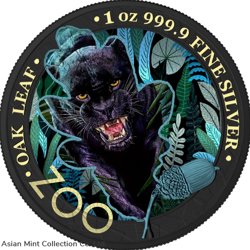 2019 5 Mark The Oak Leaf - Zoo Series - Black Panther 1 Oz Silver Coin coins ingots bullion 2019 5 mark the oak leaf zoo series black panther 1 oz silver coin
