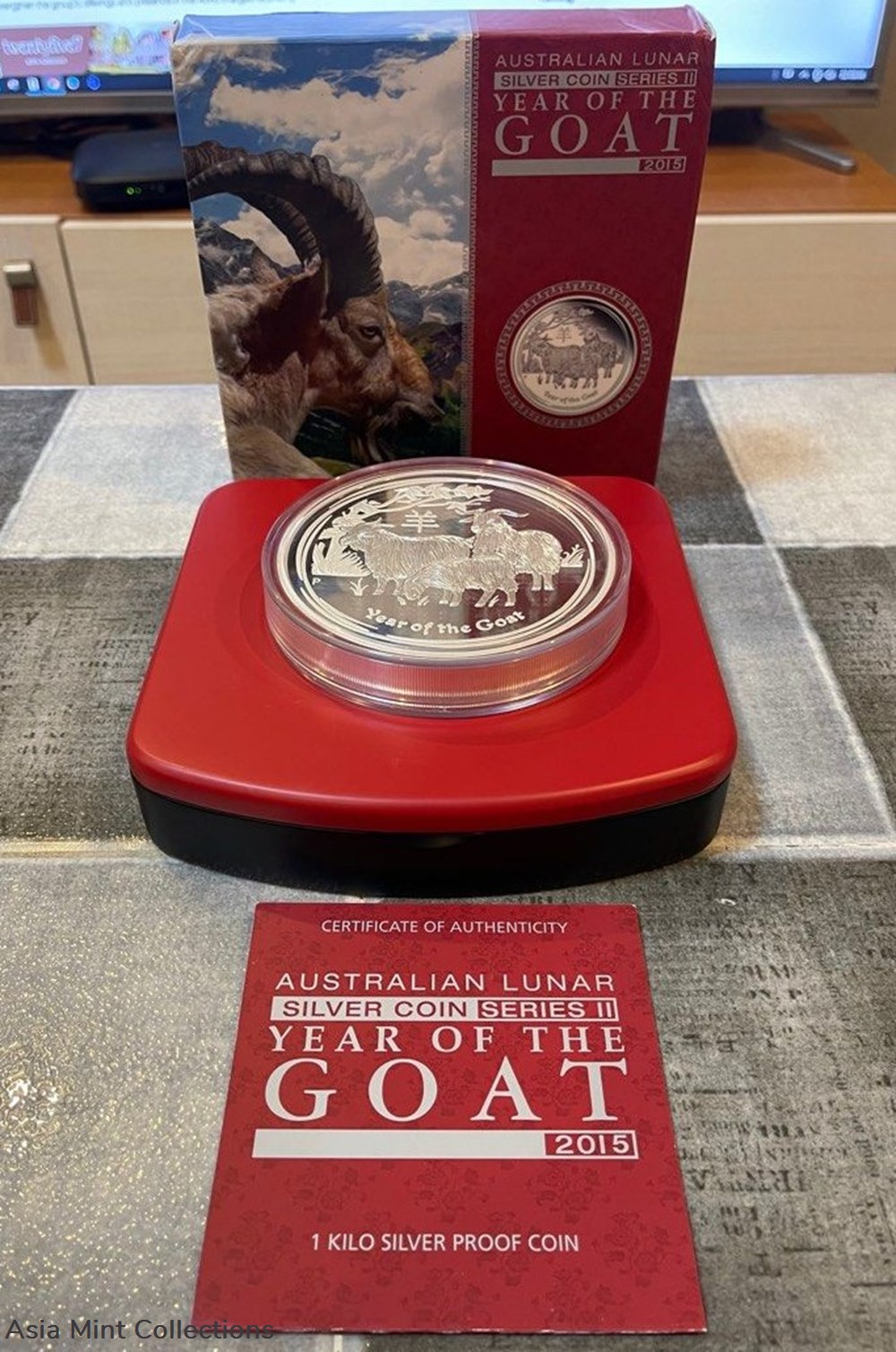 2015 Australia $30 (Series I) Lunar Year Of Goat 1-Kilo Silver Coin (Proof Edition) - RARE 6 coins ingots bullion 2015 australia 30 series i lunar year of goat 1 kilo silver coin proof edition rare