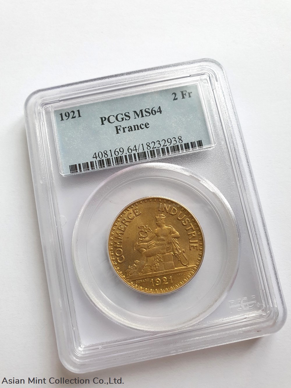 1921 - 2 Francs Chambre De Commerce PCGS MS64 France 2 coins 1921 2 francs chambre de commerce pcgs ms64 france