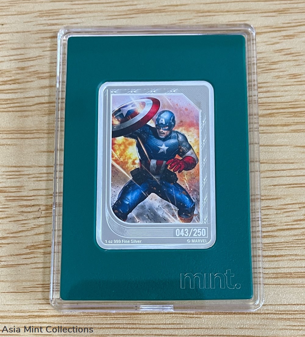 🔥2023 - NEW! Niue Marvel Mint Trading CAPTAIN AMERICA 1 Oz .999 Silver 043/250🔥 medals 2023 new niue marvel mint trading captain america 1 oz 999 silver 043 250