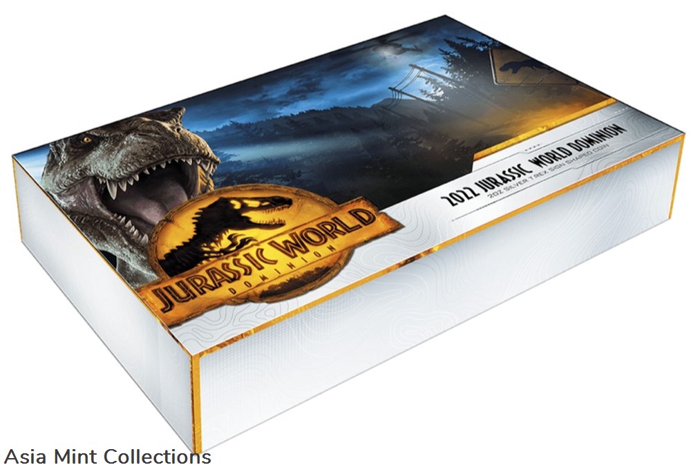 2022 Niue Jurassic World Dominion T.Rex Sign 2oz Silver Shaped Coin 4 coins ingots bullion 2022 niue jurassic world dominion t rex sign 2oz silver shaped coin