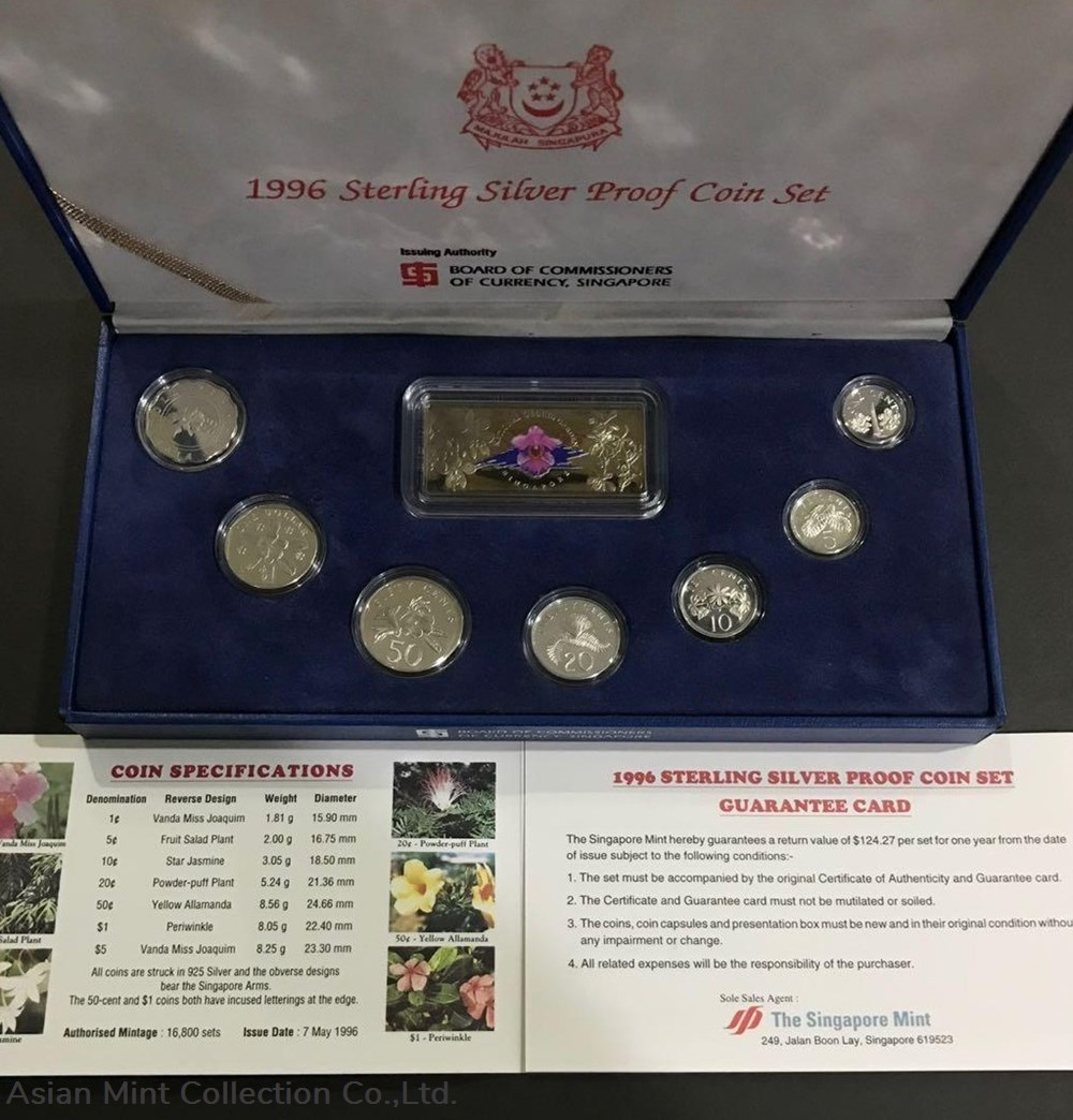 1996 Sterling Silver Proof Coin Set With Original Box And Coa, 2 coins 1996 sterling silver proof coin set with original box and coa