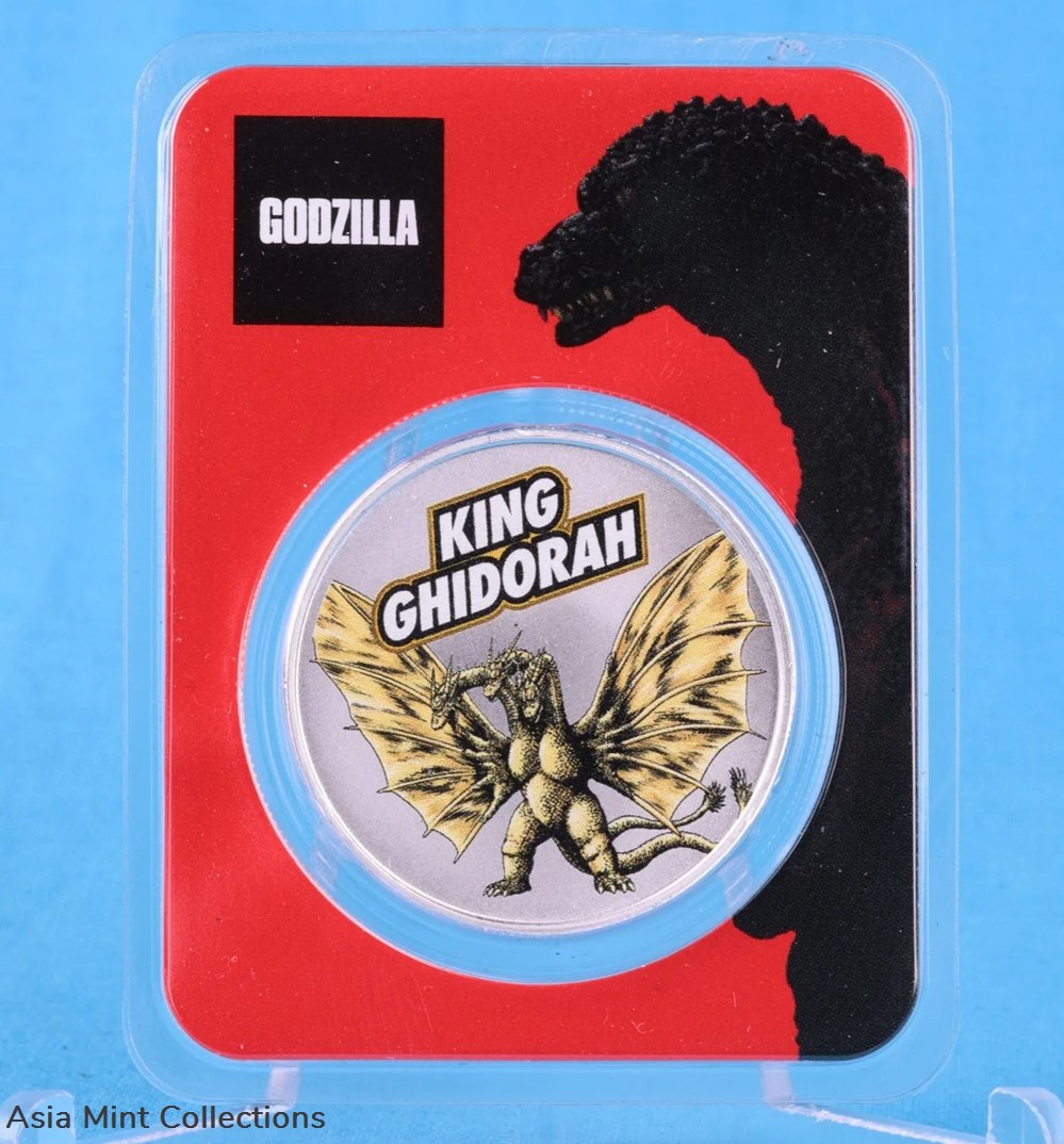 2023 - King Ghidorah Godzilla Silver Coin Color 1 Oz 999 Niue $2 ST/BU 5 coins ingots bullion 2023 king ghidorah godzilla silver coin color 1 oz 999 niue 2 st bu