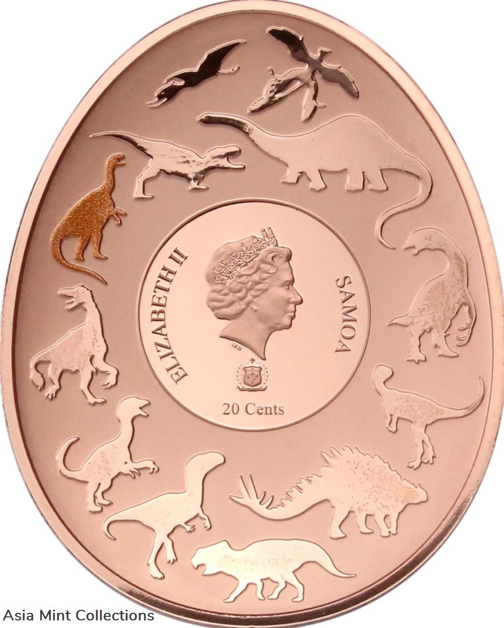 2022 - Samoa 20cents Dinosaurs in Asia 2 Lufengosaurus Curved commemorative coin 2 coins ingots bullion copper 2022 samoa 20cents dinosaurs in asia 2 lufengosaurus curved commemorative coin