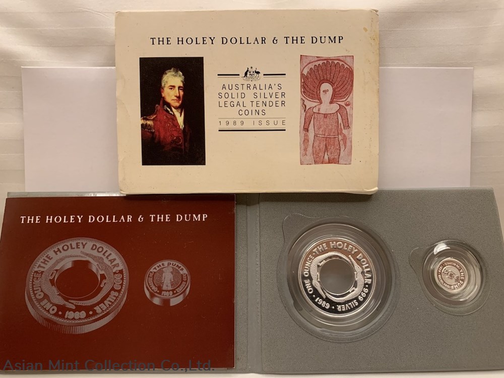 Holey Dollar & The Dump 1989年 プルーフ銀貨 セット 1989 - Holey Dollar & Dump Silver Proof Pair - Coins