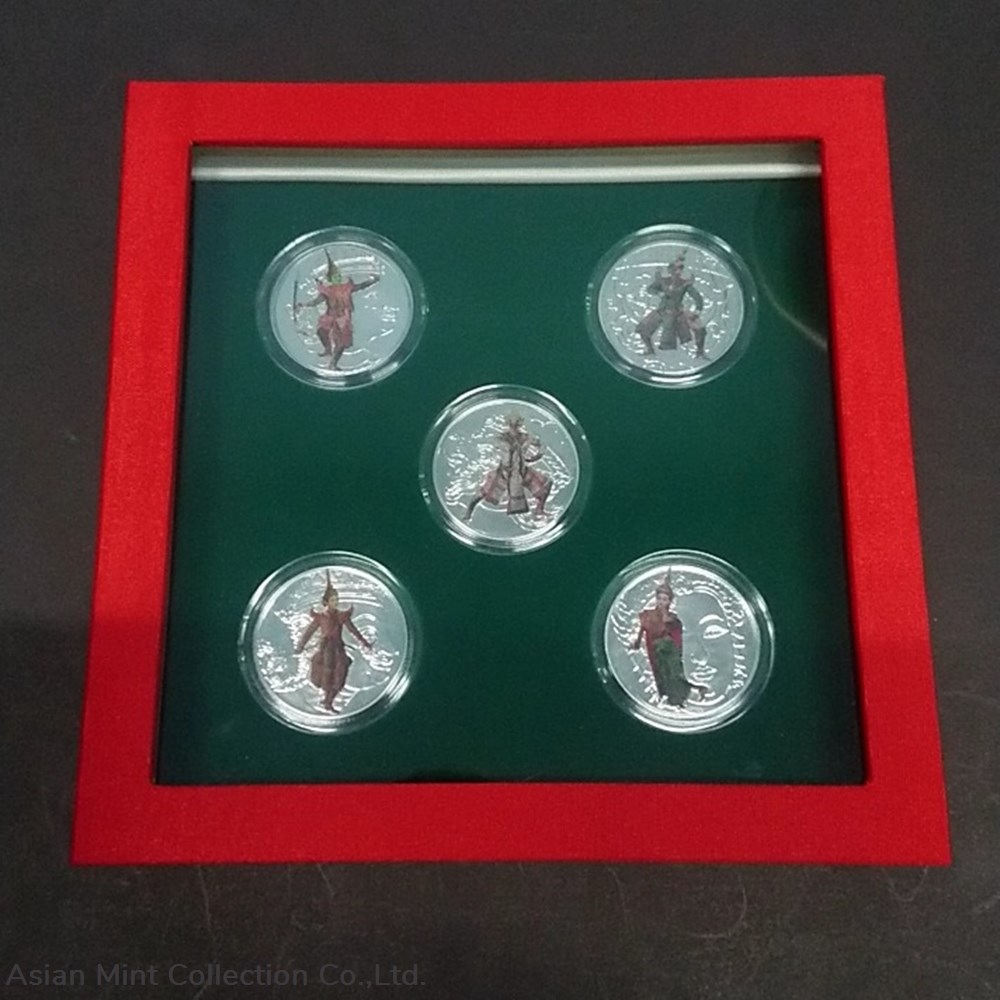 Commemorative Coin of Ramayana,Complete set of 5 coins, Nickel Color printedwith box and certificate commemorative coin of ramayana complete set of 5 coins nickel color printedwith box and certificate