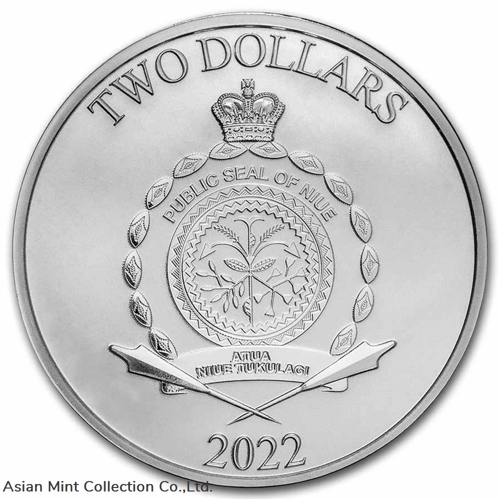 2022 - NIUE 1 OZ $2 STAR WARS - THE MANDALORIAN - IG-11 - SILVER COIN coins ingots bullion 2022 niue 1 oz 2 star wars the mandalorian ig 11 silver coin