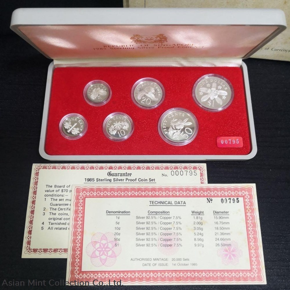 coins ingots bullion 1985 singapore official commemorative sterling silver proof coin