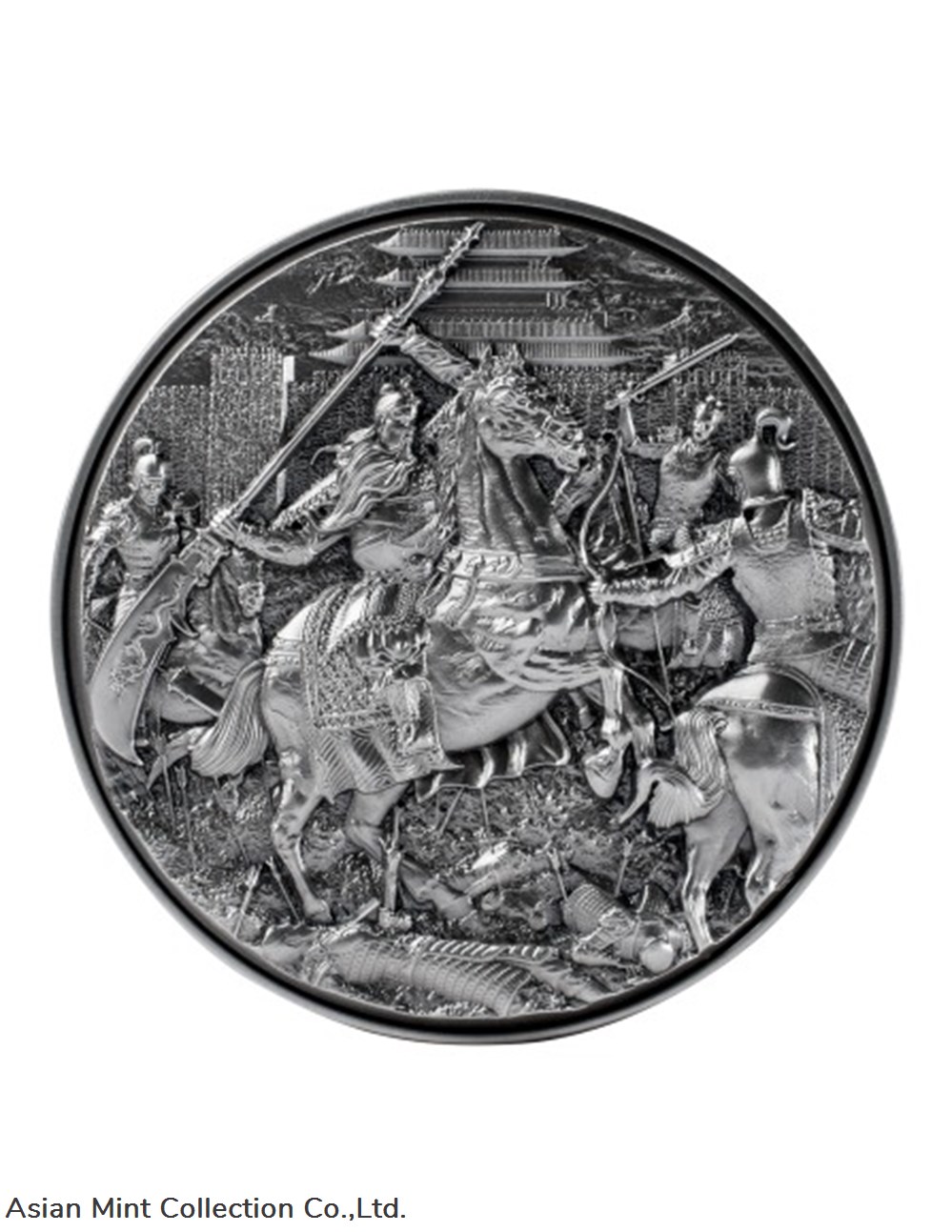 2022 - GUAN YU CROSSES 5 PASSES SLAYS 6 GENERALS 2 Oz Silver Coin 10000 CFA coins ingots bullion ingot 2022 guan yu crosses 5 passes slays 6 generals 2 oz silver coin 10000 cfa